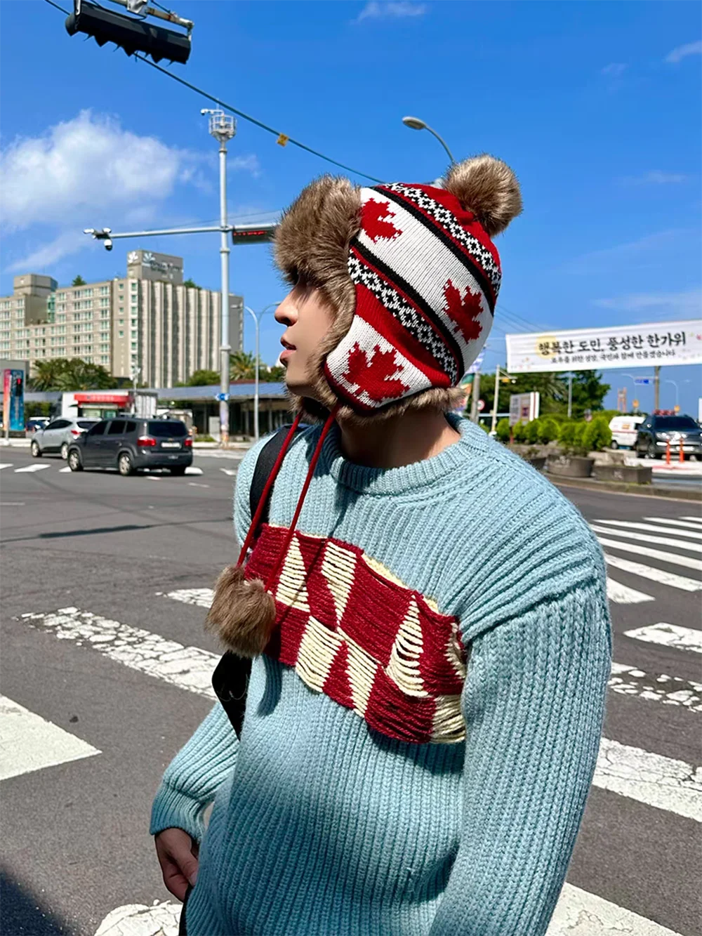 Rear fork ball caps Funny Fashion Autumn Winter Leopard Fur bomber Ball Plush Big ear hats Hat Soft Warm Thick Basin Bucket Hats