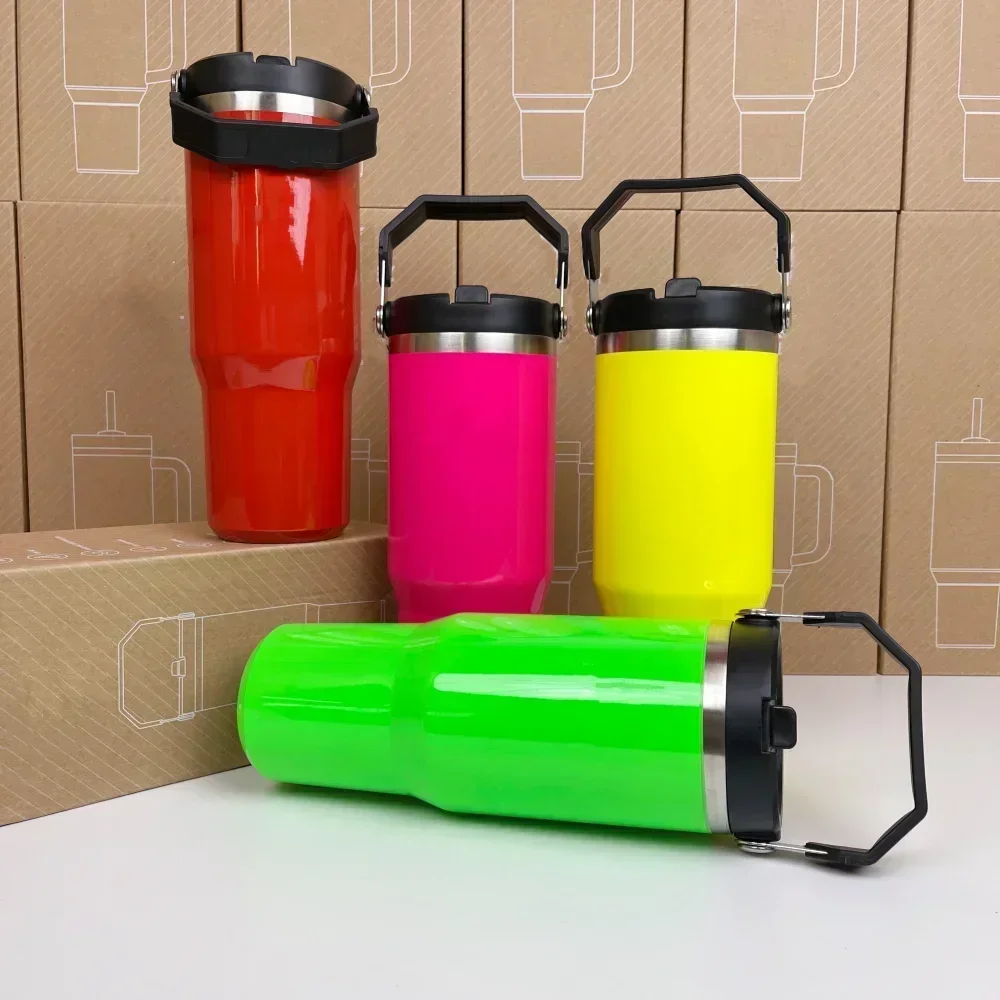 New SL Iceflow Straw Lid Stainless Steel 30oz Vacuum Insulated Car Mug Double Wall Thermal Iced Travel Cup