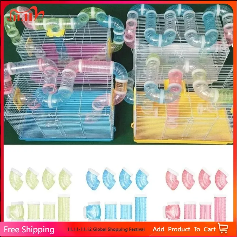 

Durable Hamster Tunnel Toy Plastic Rodent Training Maze Channel DIY Splicing Tube External Pipeline for Small Animal Accessorie