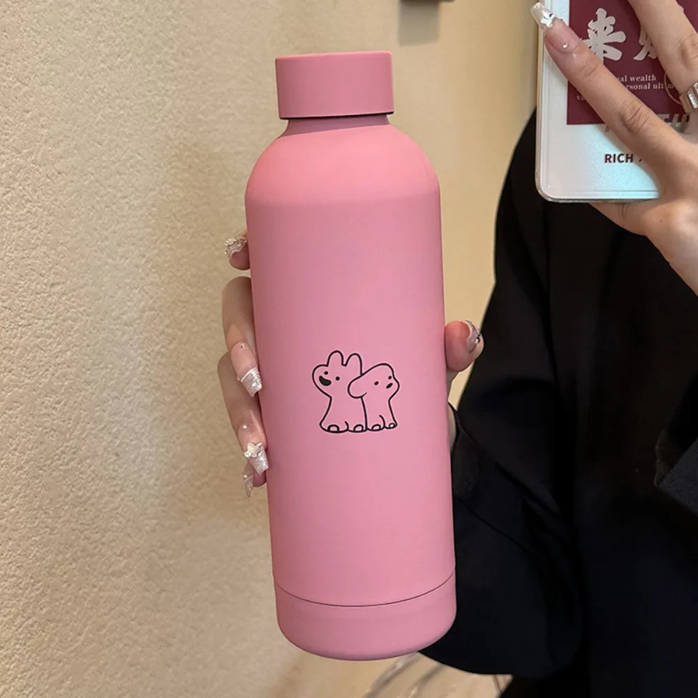 

Drinking Kettle 500ml Insulated Bottle Leak Proof Small Mouth Small Caliber Thermal Cup Container Cartoon Coffee Thermos Mug