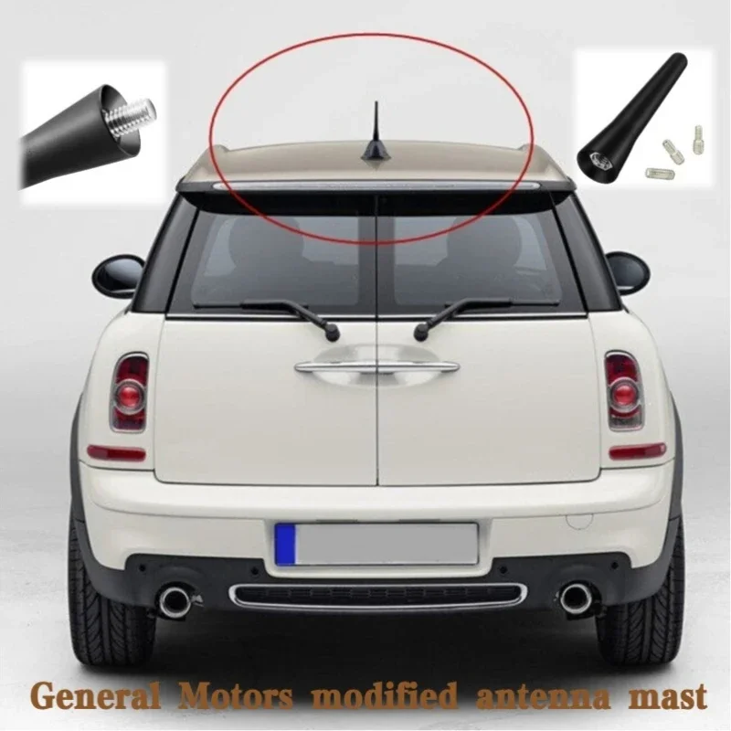 Universal Car Radio Roof Antenna 6.5cm Short FM AM DAB Black Plastic Metal with 3 Screws for Auto Vehicle