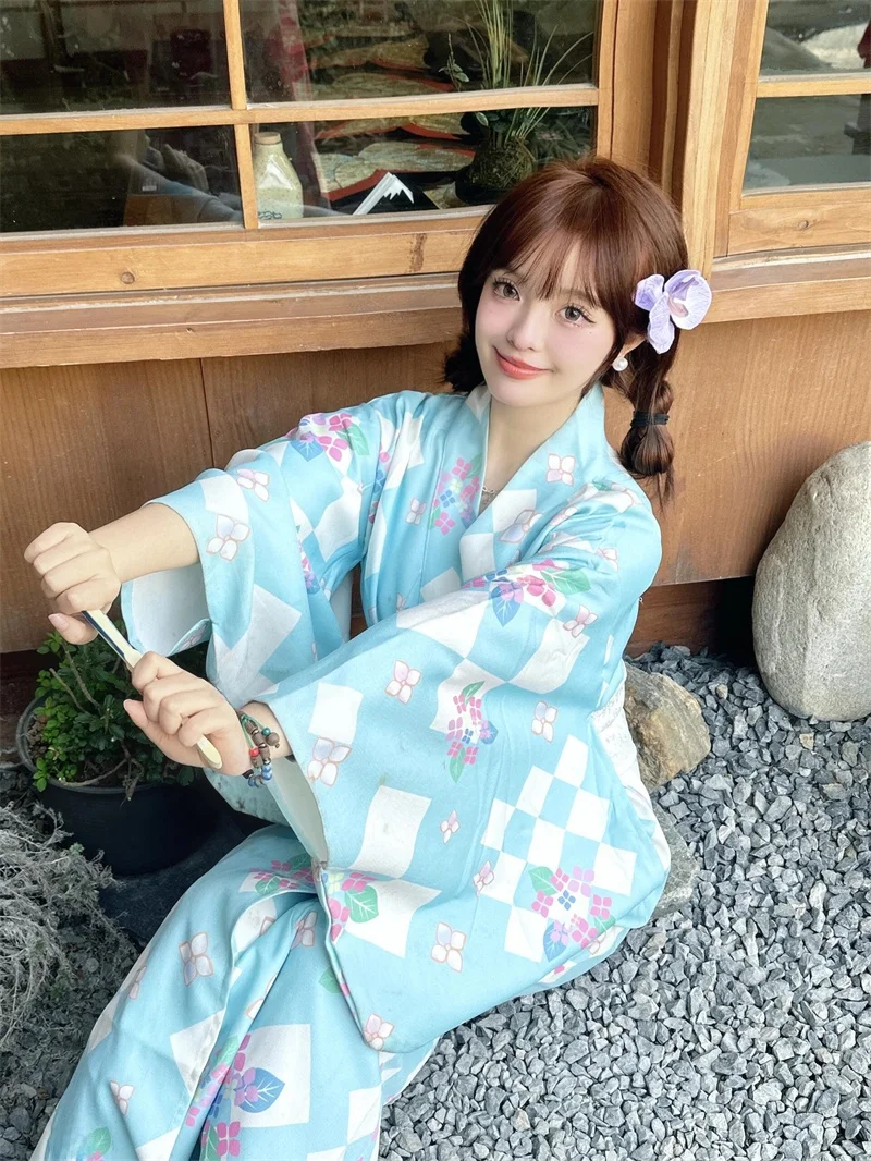 

New Vintage Fre Japanese Kimono Batobe Traditional Japanese Sle Photoaphy Costume for Girls Godd Summer Polyester