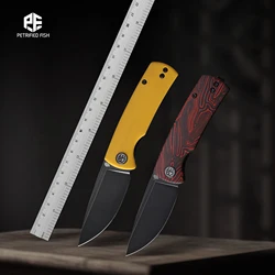 Petrified Fish PFP01X Small Folding Knife Mini Lightweigh Pocket Knives Fishing 14C28N Steel G10 Ball Bearing edc Tool