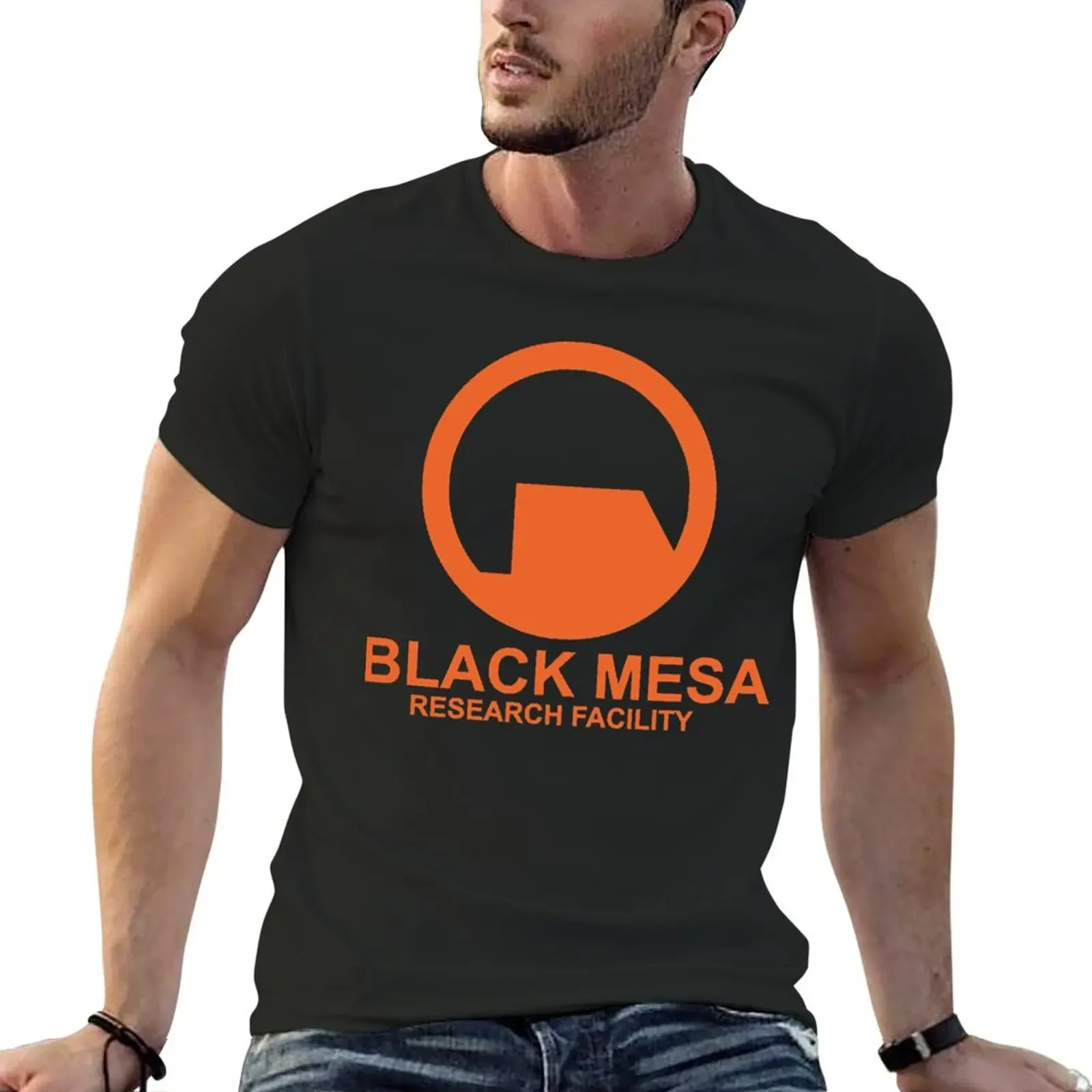 Black Mesa Research Facility Orange Essential T-Shirt oversizeds aesthetic clothes sweat baggy shirts mens graphic t-shirts pack