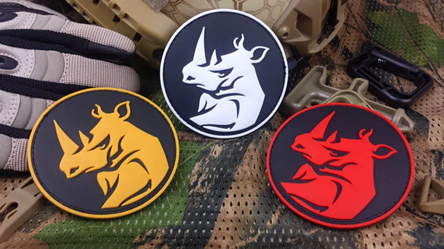 RHINO SNIPER HUNTER TACTICAL ARMY  AIRSOFT 3D PVC RUBBER PATCHES USA ISAF ARMY MILSPEC SWAT BADGE PATCH