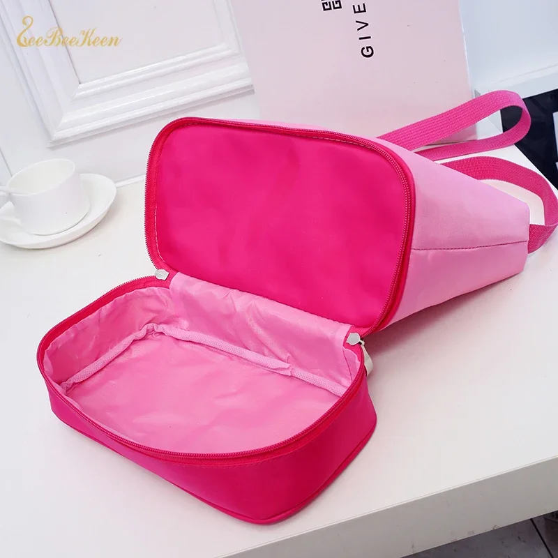 Girls Ballet Dance Bags 2 Layers Ballet Bag Embrory Sequins Ballerina Children Dance Bag Kids Pink Crossbody Bag For Dancing