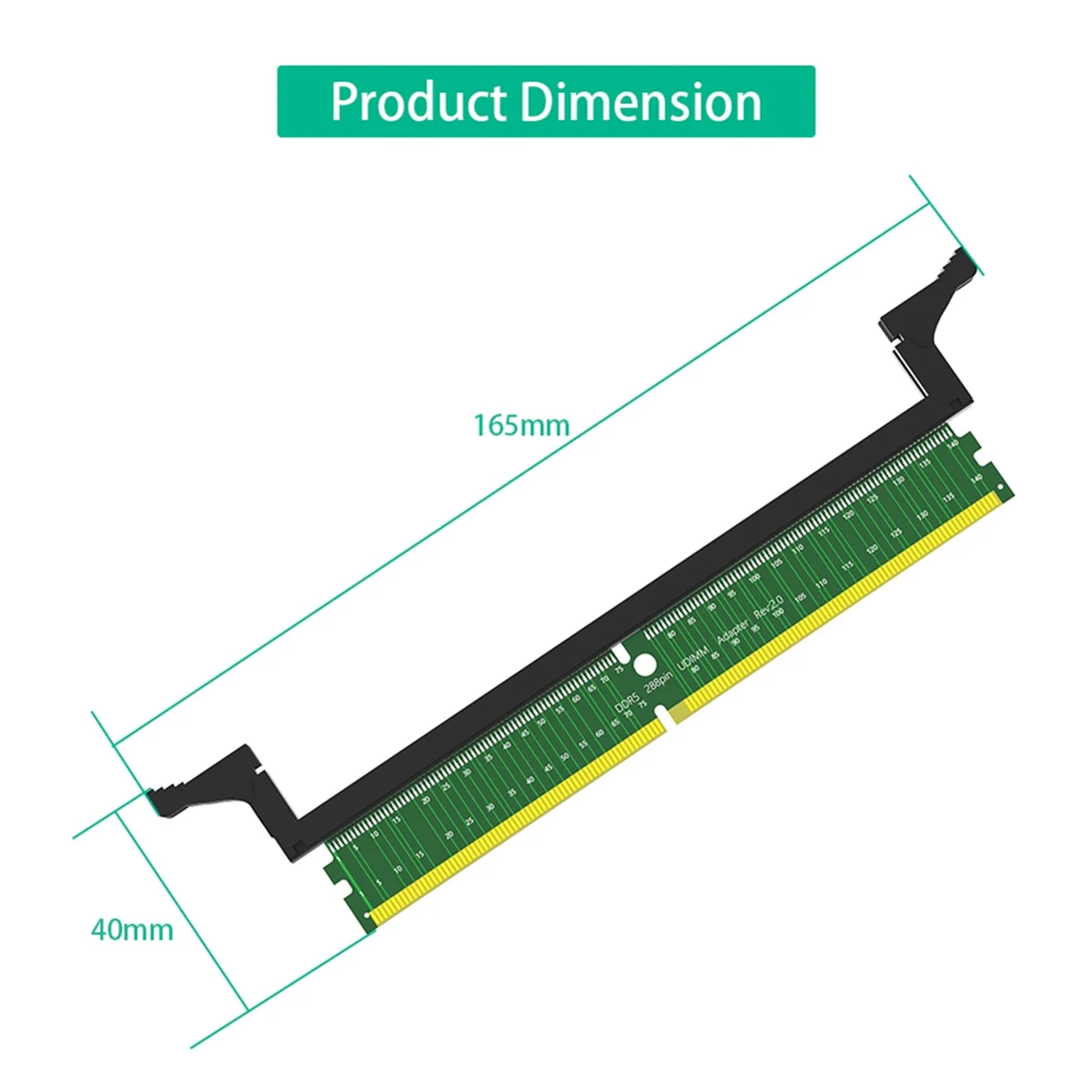 DDR5 u-dimm 288pin adaptor DDR5 kartu pelindung uji memori dengan kait panjang