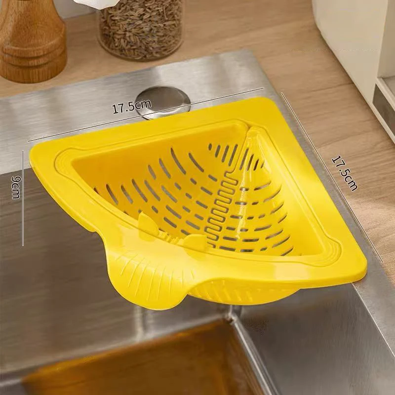 Triangle Magnetic Sink Drain Basket Hanging Vegetable Fruit Drainage Strainer Kitchen Filter Storage Shelf Food Waste Collector
