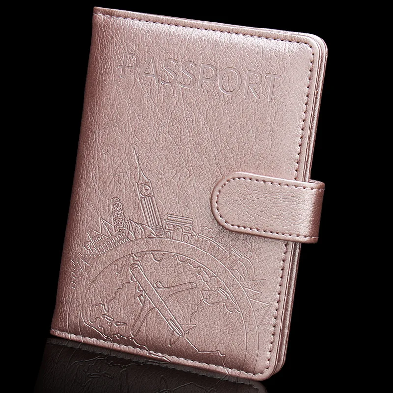 

PU Leather Card Bag Antimagnetic Rfid Passport Holder Travel Cover Case Wallet for Women and Men Passport Holder Organizer