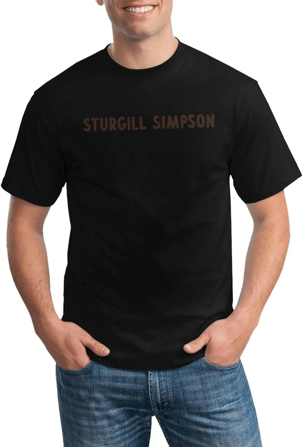 Sturgill Music Simpson Logo Shirt Men's Personalised Short Sleeve T Shirt Fashion Graphic Tees Cool Casual Tops Black