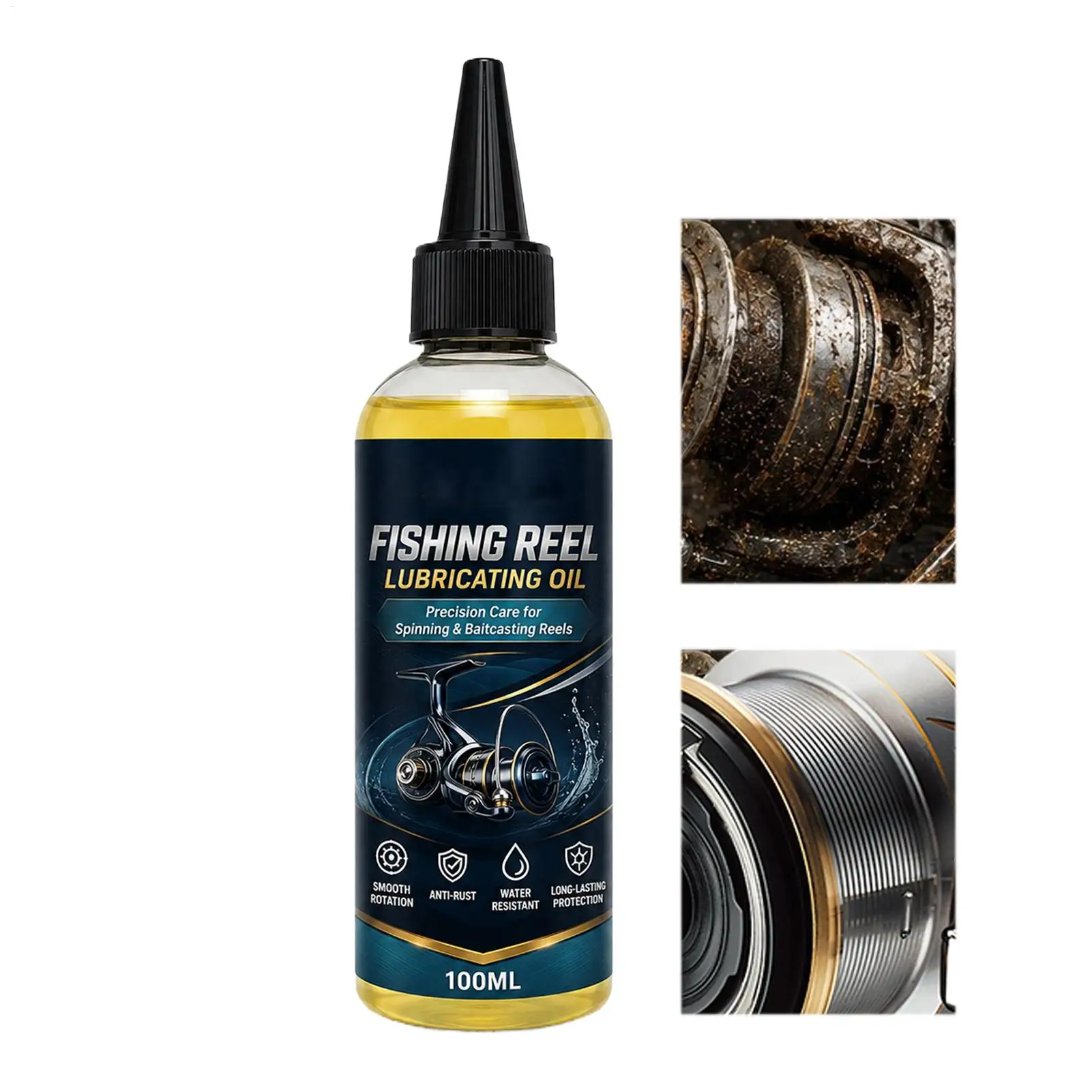 Fishing Reel Oil 100ml Heavy Duty Bearing Lubricant Rustproof Waterproof Long Lasting Care Oil for Treadmill Trimmer Maintenance