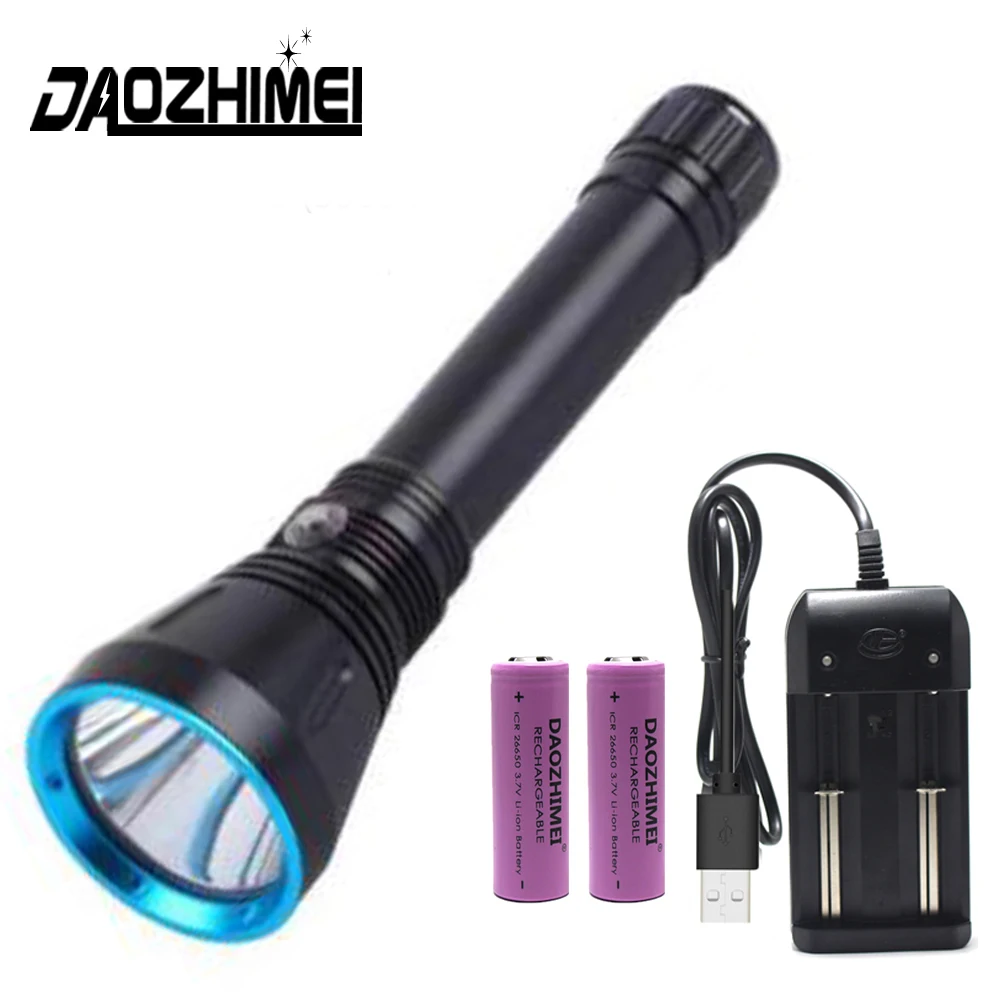 

XHP70.2 Professional Diving Flashlight 6000LM IPX8 Waterproof Underwater 100m Tactical Dive Torch 4 Modes 26650 Diving LED Light