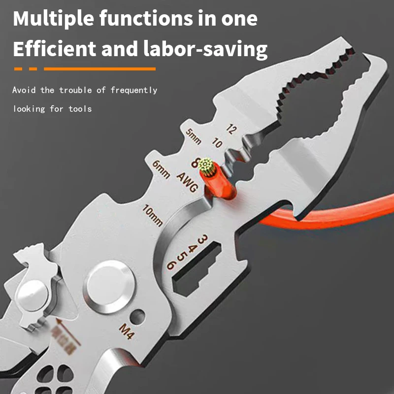 Multifunctional wire stripping pliers for cables and wires, split wires, cutting pliers, electrician special stripping pliers