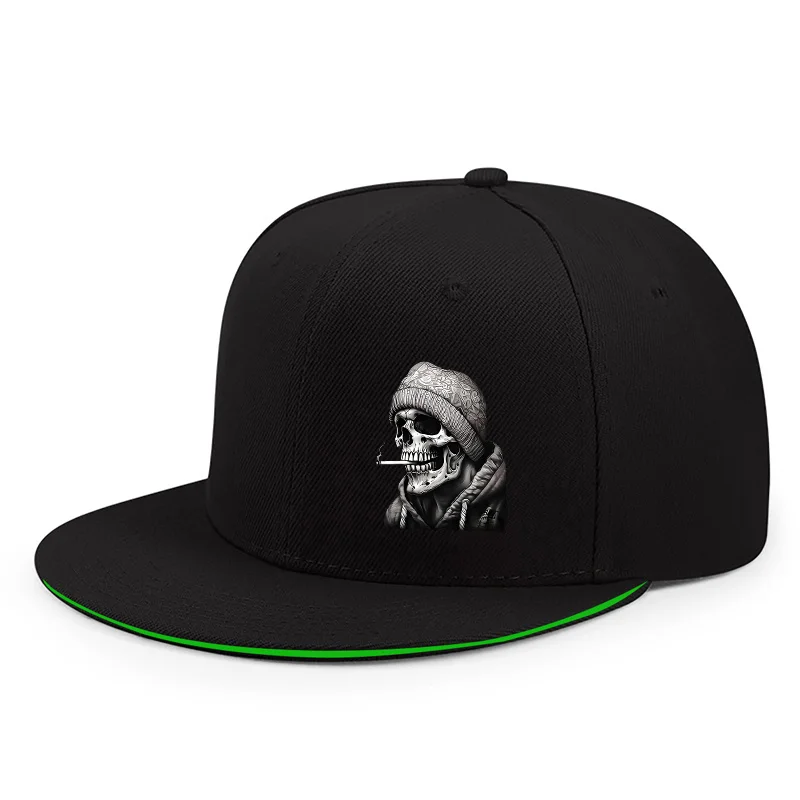 Unisex Schädel Skelett Druck Snapback Cap Frühling Herbst Hip-hop Flache Krempe Einstellbar Casual Baseball Caps Sonnenschutz Hut Gorras – Detail 3