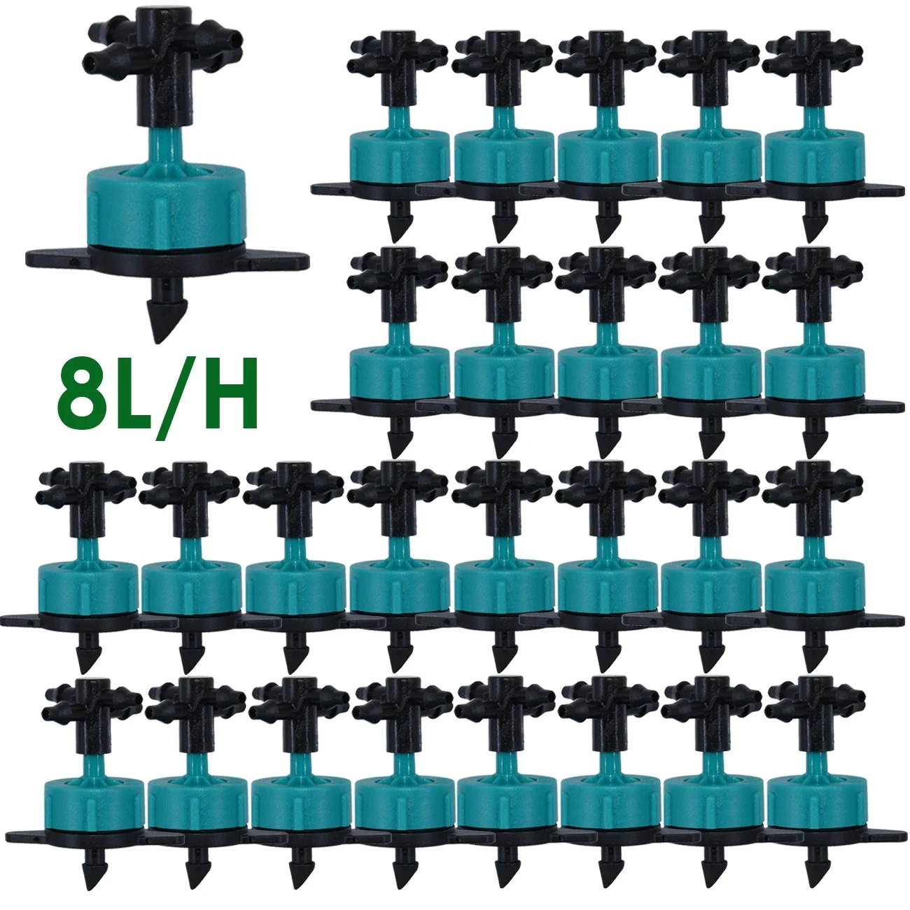 Raccords de flèches d\'irrigation goutte à goutte, 2l/4l/8l, à débit constant, connecteur croisé à 4 voies, pour Agriculture, 20 jeux