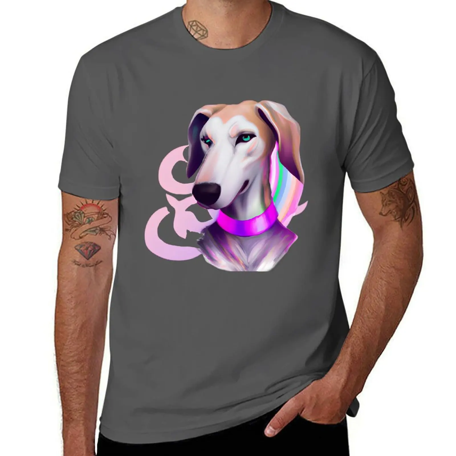 

Brad Mondo vaporwave handsome dog head graphic T-Shirt t shirts for man slim fit man t shirt cotton high quality T-Shirt