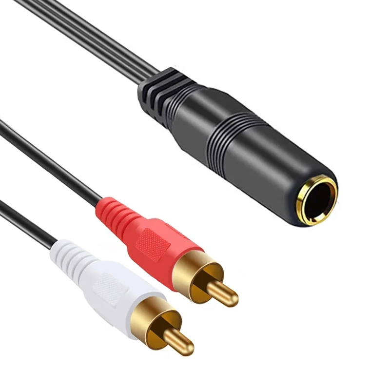 

0.3m 1/4 Inch TRS Jack to 2 RCA R/L Y Splitter Stereo Audio Cable Dual RCA to 6.35mm Adapter Cord for Amplifier Mixer Speaker