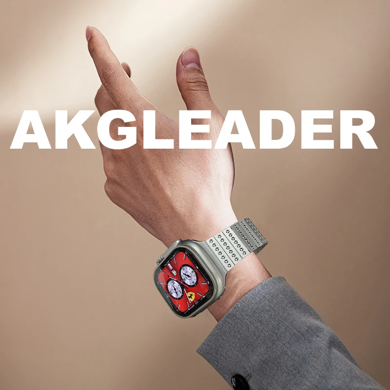 AKGLEADER New Strap Titanium Watch Band for apple watch Ultra 2 3 49mm 45mm Strap smart watch iwatch 4 5 watchbands bracelet