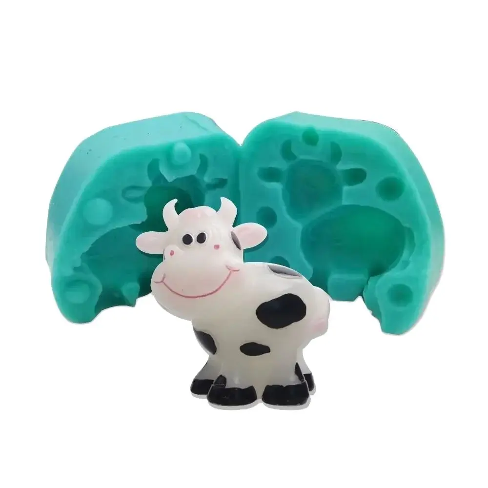 Cow Shape Silicone Mold For Candle Making Fondant Cake Epoxy Mold Cartoon Animal Clay Cement Chocolate GumPaste Decoration Tools