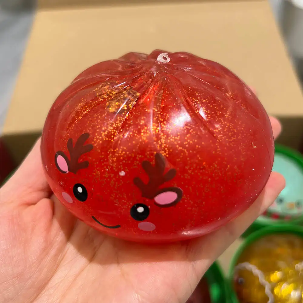 Niedliches Weihnachts-Bun-Squeeze-Stressabbau-Spielzeug, Quetschbares Bun-Spielzeug zum Stressabbau, Büro-Greifspielzeug, Geschenk, Schreibtischdekoration – Detail 6