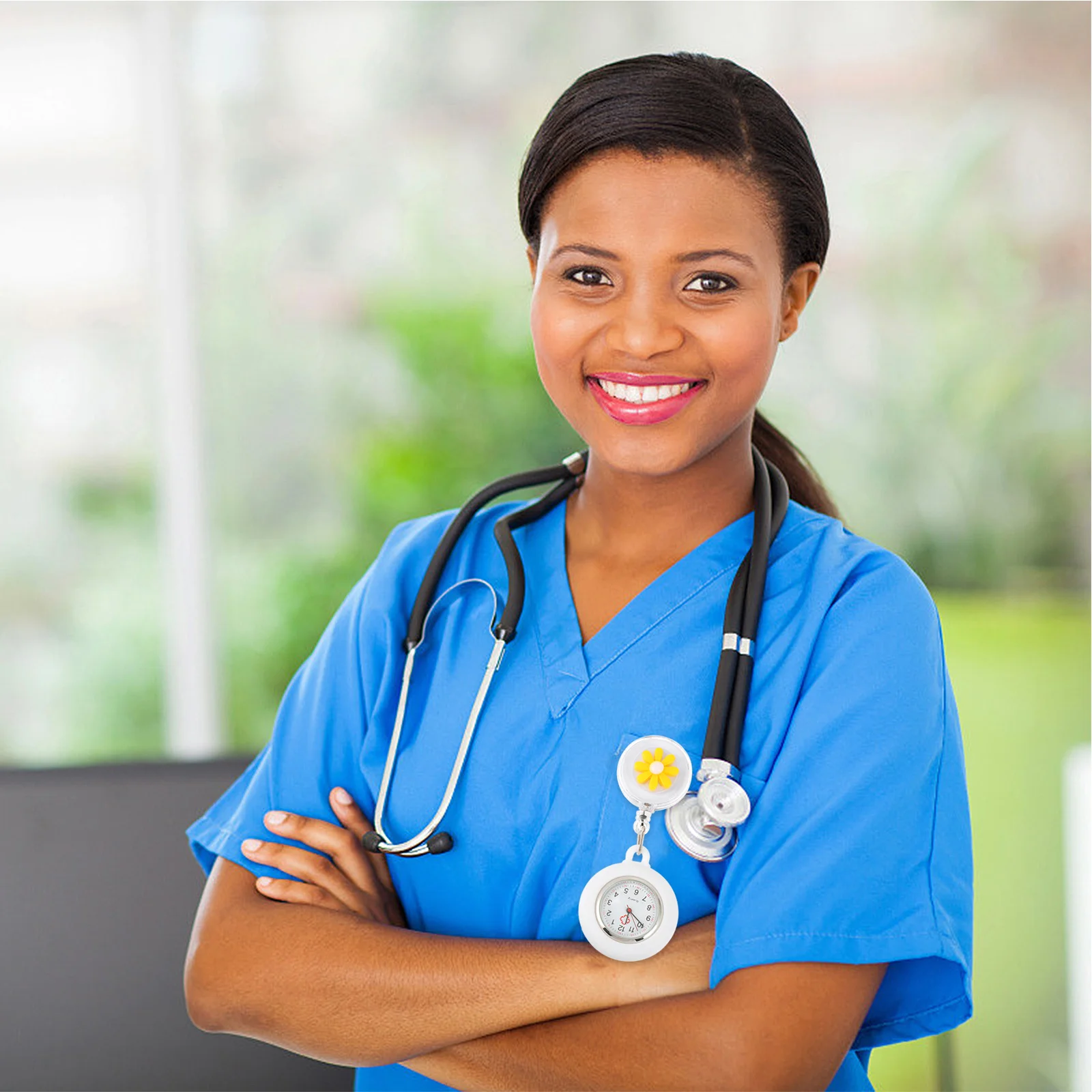 2 قطعة ساعة جيب سيليكون ليتل ديزي ممرضة طبيب الطبخ معلقة الصدر ساعة التمريض ديكور توقيت ساعة #1