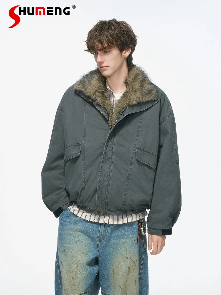 سترات رجالية وسيم للرجال لشتاء 2025 سترات جديدة أنيقة وسميكة للرجال معاطف باركاس عصرية بأكمام طويلة مزخرفة للجيب #1