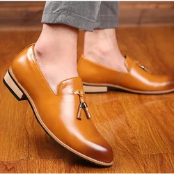 Chaussures de Luxe en Cuir Oxford pour Homme, Mocassins à Franges, Accessoire de Bureau, de Mariage