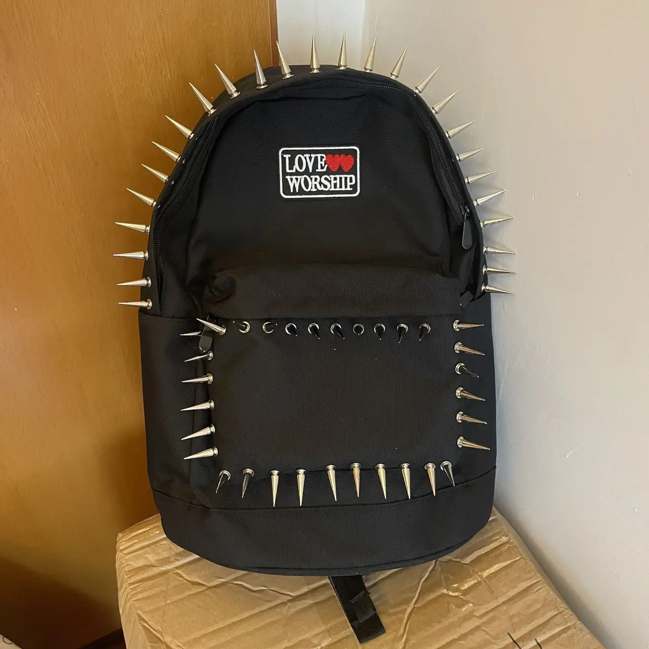 

Punk Gothic Oxford Woman Backpack High Quality Rivet Adult Back Packs Large Capacity Black School Bag