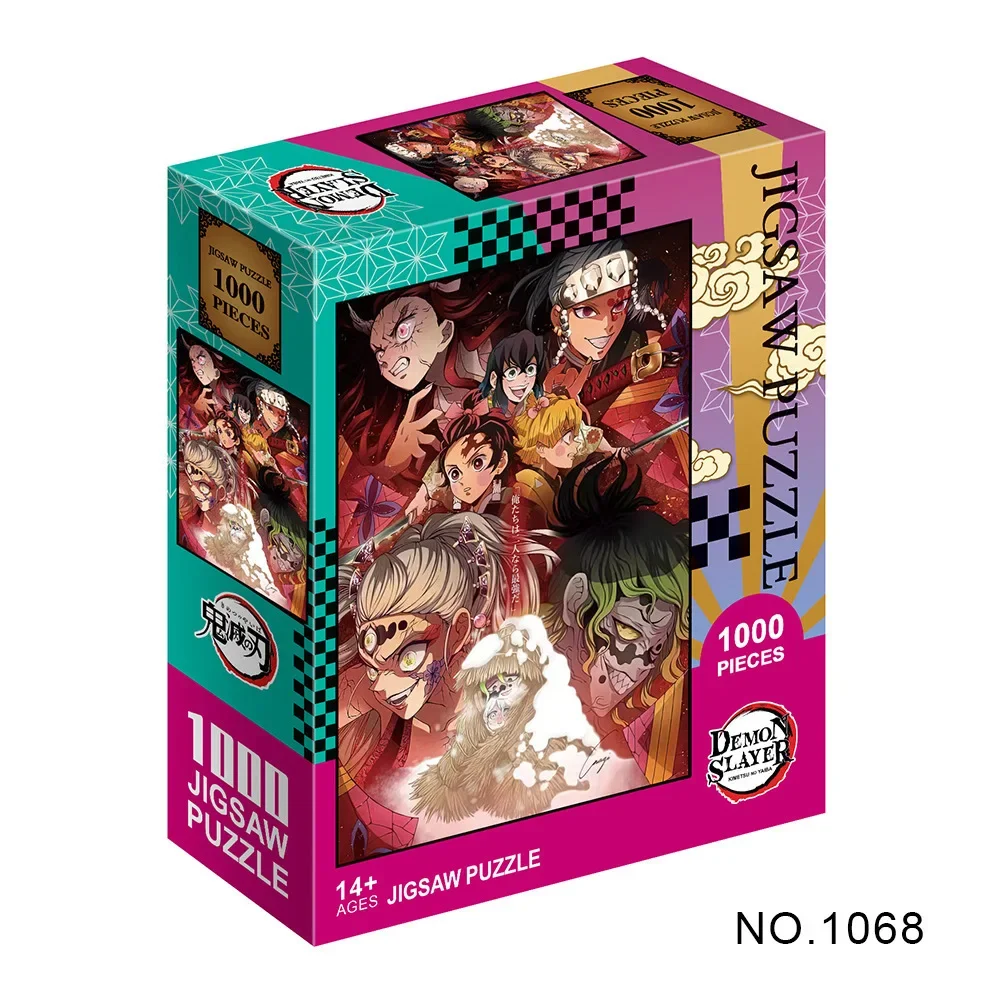 500/1000Piece Jigsaw Puzzles for Adults Demon Slayer Japanese Anime Series Kimetsu Cartoon Kids Educational Enlighten Toys Gifts