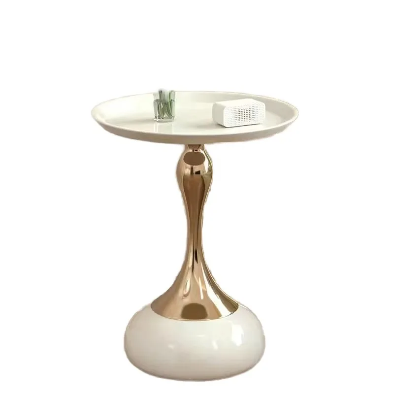 

Luxury Modern Side Table Unique Waist Design for Home Contemporary French Small Corner Coffee Table Metal Decorative Furniture