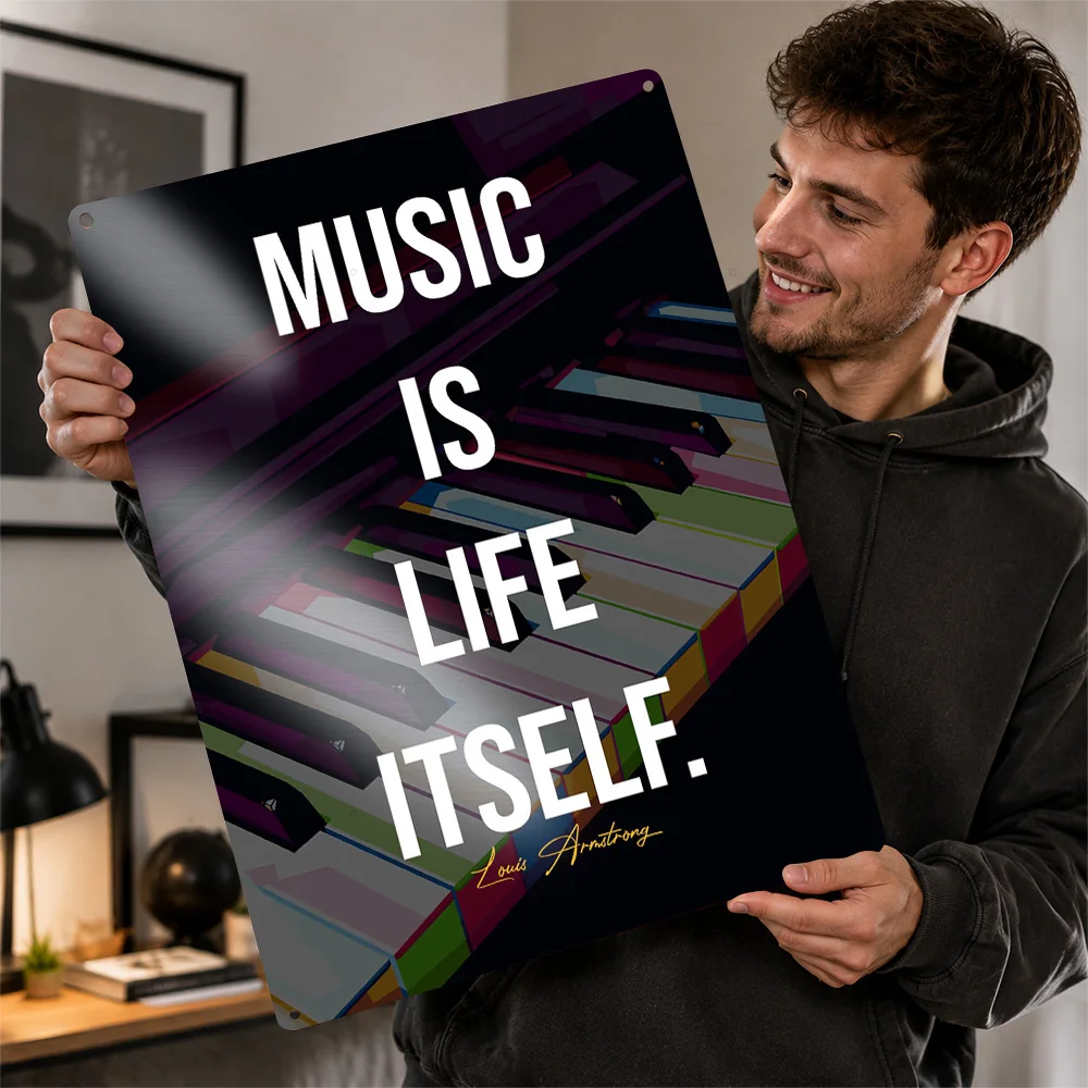 Piano Quotes Metal Poster Quote Wall Art Personalized Vintage Tinplate Sign for Office Gym Study Room Home Decor Display Plaque