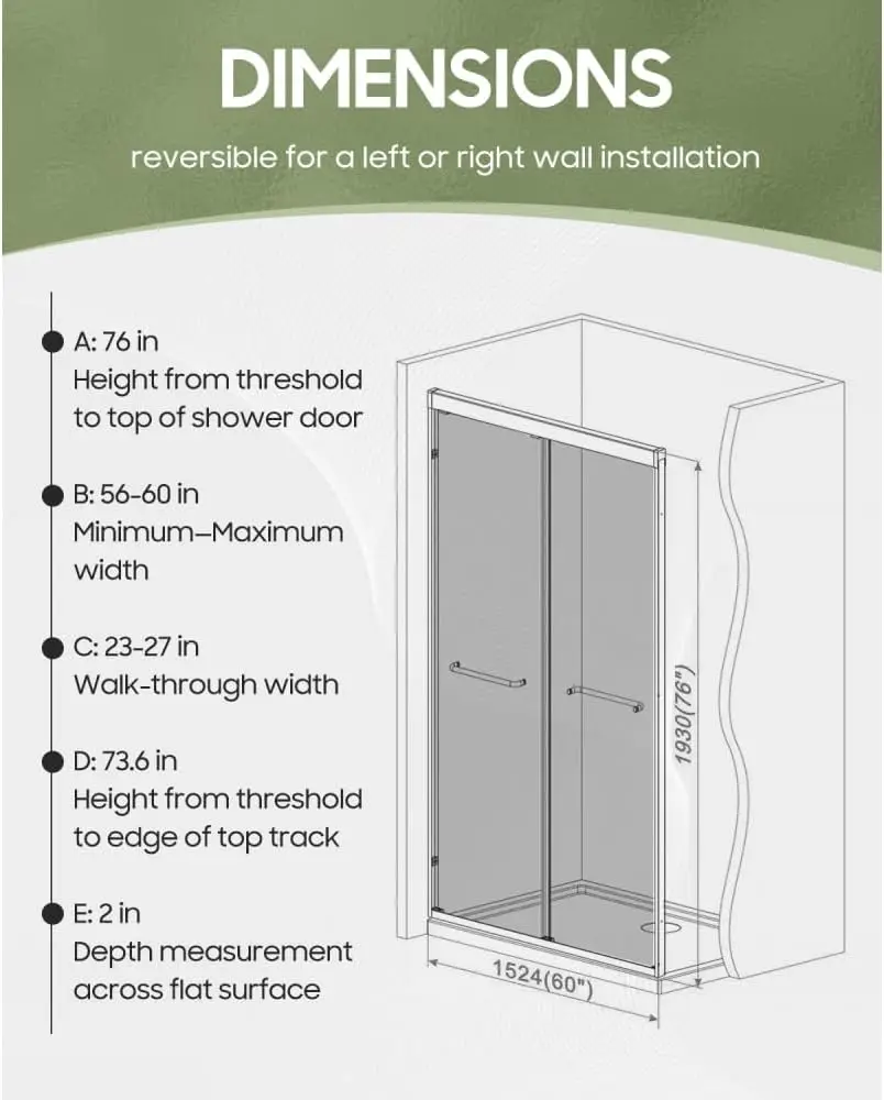 Framed Both Sliding Glass Shower Doors 60