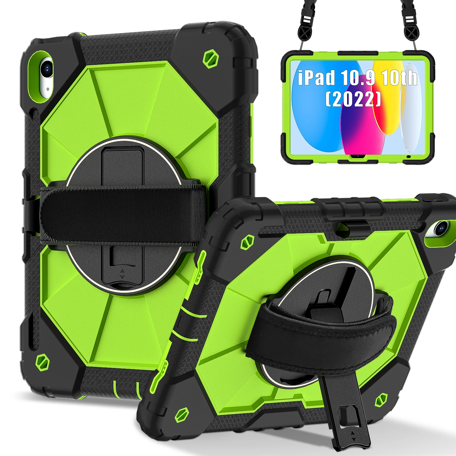 

360 Rotatable Case For iPad 11" 2025 A16 11th 10.9 2022 10th Gen A3354 A3355 A3356 A2757 A2777 A2696 Stand Cover Shoulder Strap