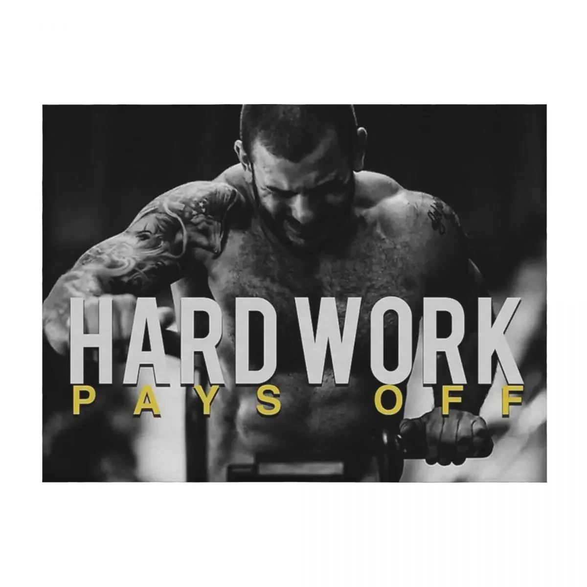 

Mat Fraser - Quote Hard Work Pays Off Throw Blanket Plaid Decorative Sofa Nap Blankets