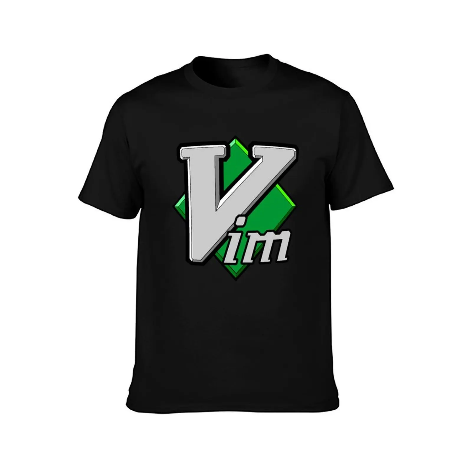 Official Vim Logo Vi IMproved Text Editor Large T-Shirt Casual Simple Design Short Sleeve Shirt