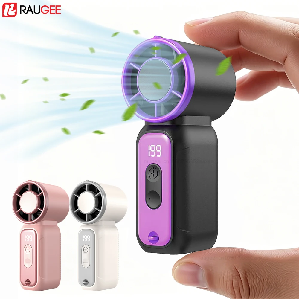 

Portable Handheld Mini Fan 11500RPM Personal Small Fan 199 Speed Rechargeable Pocket Fan with LED Display Cooling Fan for Travel