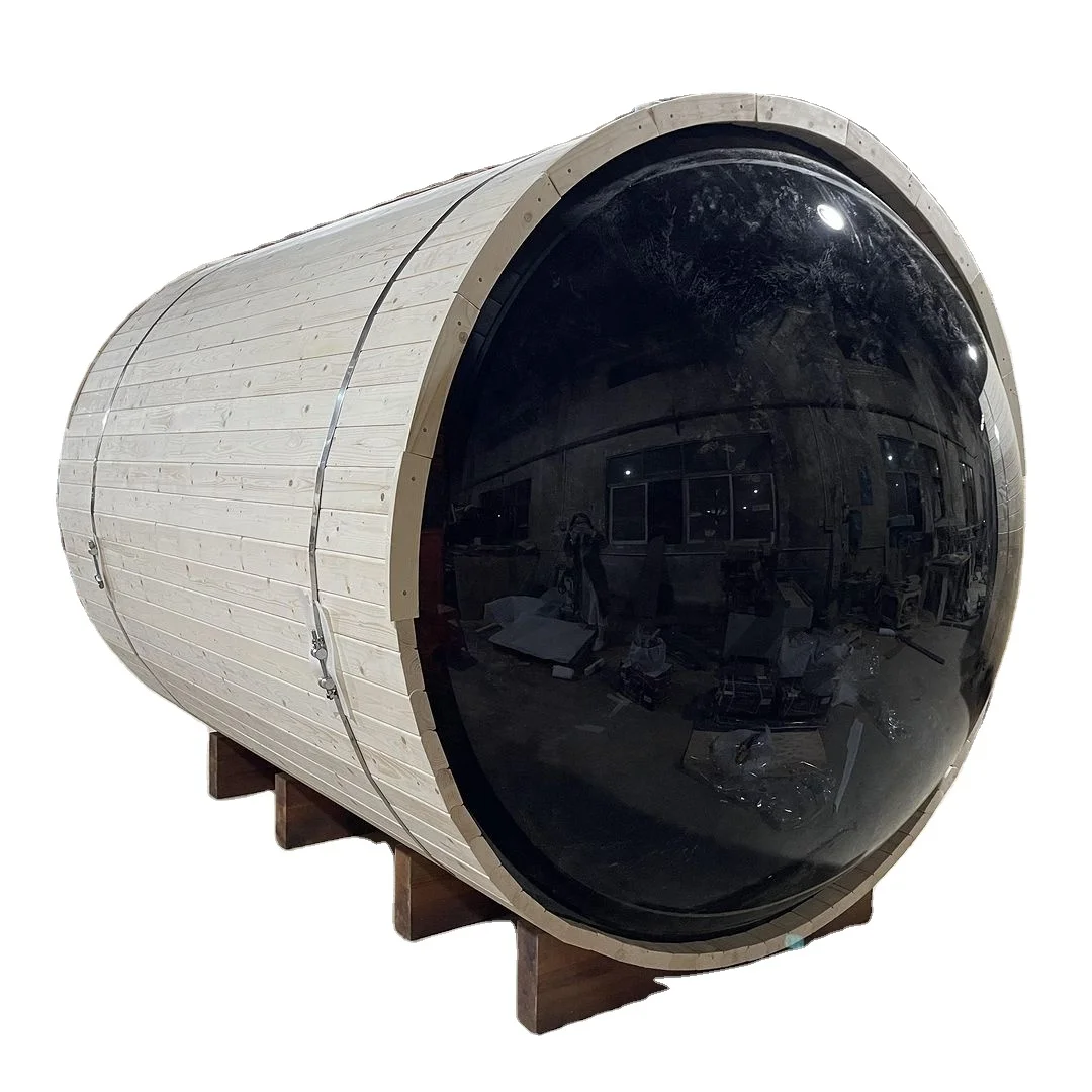 

Sauna Dry Stone Red Cedar Barrel Outdoor Sauna Room For 2 4 Persons Outdoor Cube Wooden Barrel