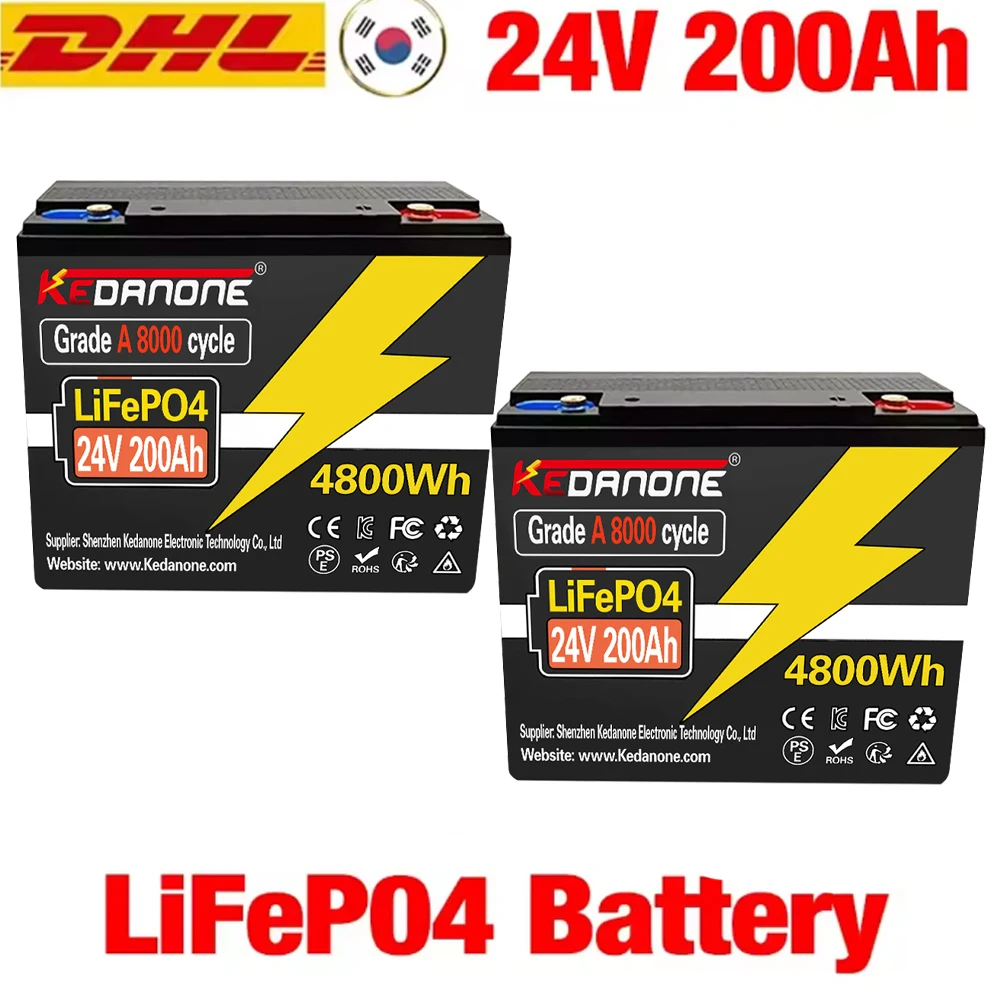 

LIFEPO4 24V 32700 200AH Battery Is Integrated with BMS 200A forRV Solar External Rechargeable Network Lithium Iron Phosphate