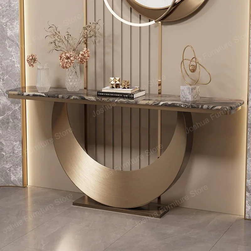 Simple Lounge Console Table Light Luxury Large Capacity Entryway Table American Vintage Mesa Hall Living Room Furniture