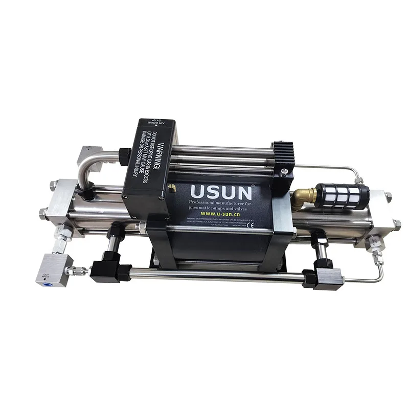 Free shipping USUN Model : GBD100 booster  Max 80MPA Pneumatic driven nitrogen gas pressure testing pump for leakage testing