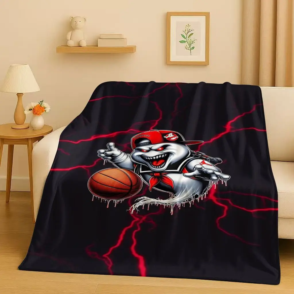 3D Horror Movie G-Ghostbusters Cartoon Flannel Blanket,Ultra Soft Warm Plush Throw for Home Bedroom Bed Sofa Cover Office Kids