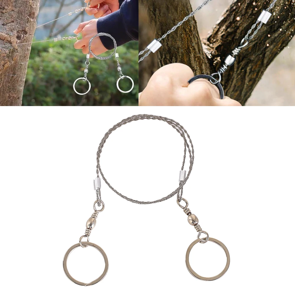 

Dual Ring Garden Chain Saw 72cm 16.3g Lightweight Portable Stainless Steel Pruning Branch Cutting Survival Emergency Tool