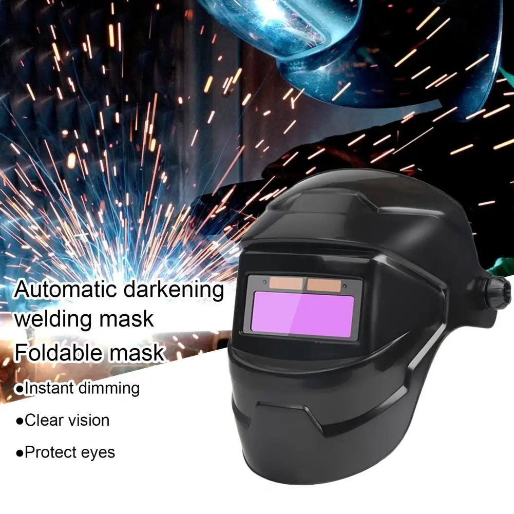 Solar Powered Welding Helmet Auto Darkening LCD Clear Welding Shield Grinding Hood Welding Helmet Safety Gear