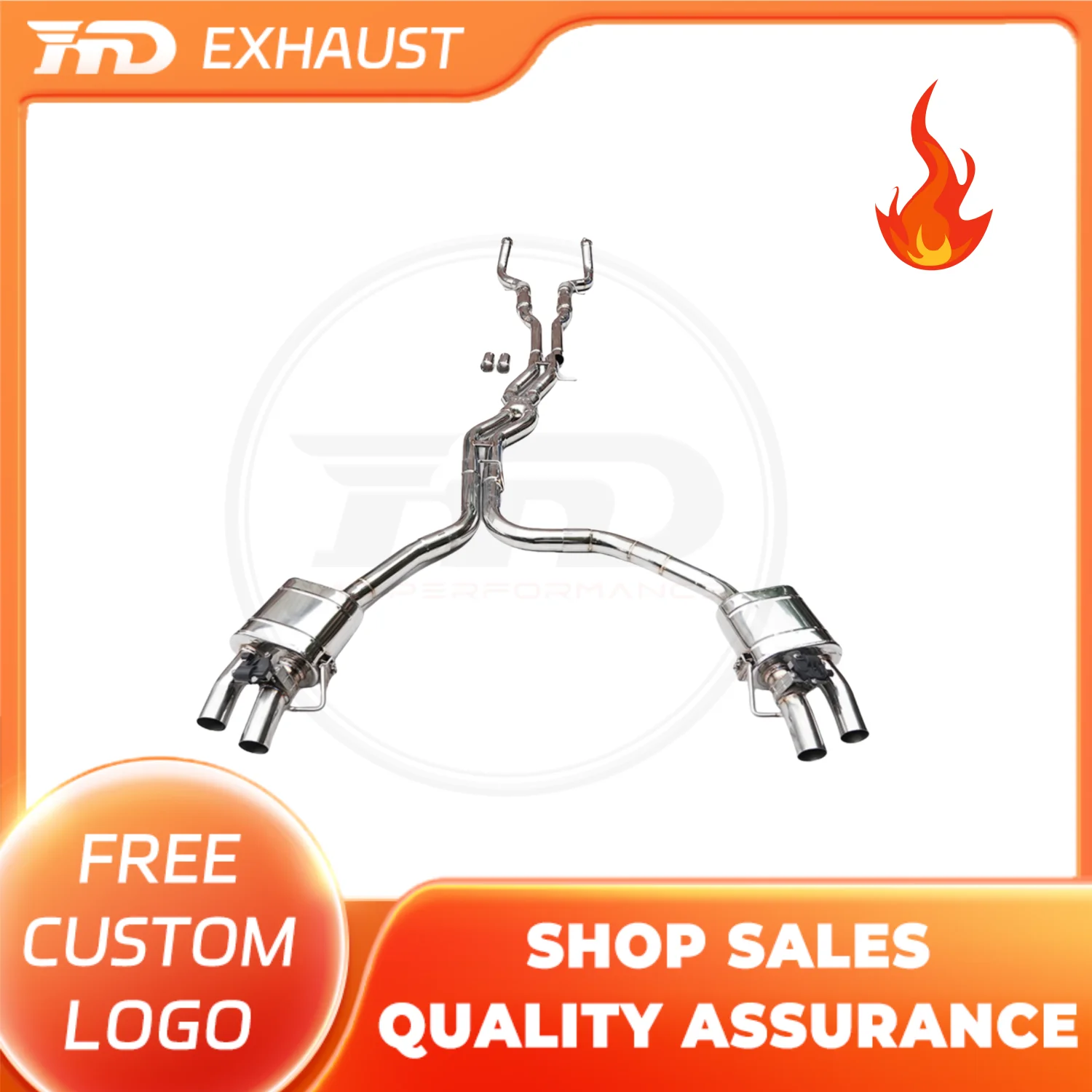

HMD Exclusive customization SS304 Exhaust System High Flow Performance front tube and Catback for Audi S8 D4 with Valve