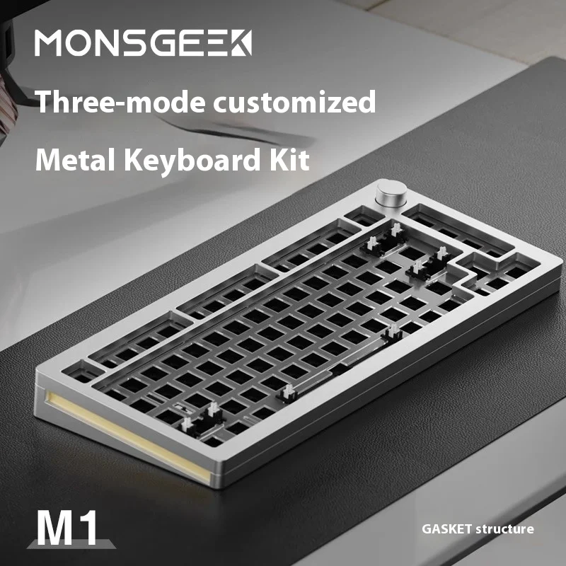 Imagem -02 - Three-mode Teclado Mecânico Tuono Alumínio Acabado Personalizado Hot-swappable E-sports Game Rgb 75 Monsgeek-m1w sp