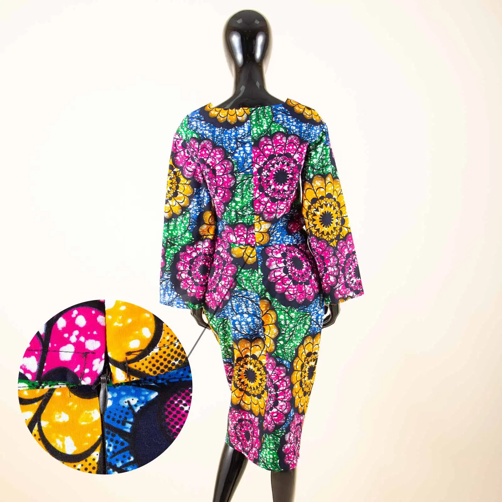 African 2 Piece Set for Women Suit Long Wide Sleeves Short Top+mid-calf Length Pencil Skirt Plus Size Wax Cotton A722630