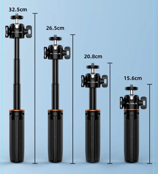 One‑Touch Pop‑Up Tripod Selfie Stick Monopod W 1/4 Gimbal Head for DJI Pocket 4P/4/3,Insta360 X6/5/Luna Ultra Vlog Shooting