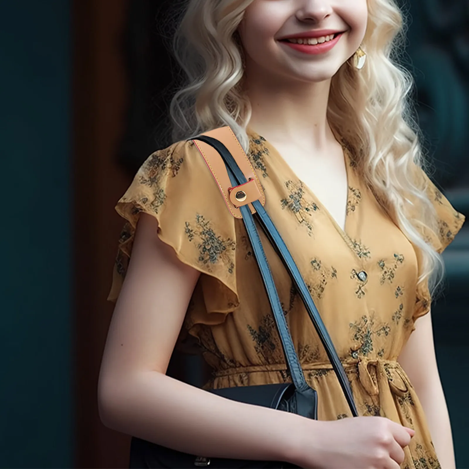 

PU Backpack Shoulder Pads Soft Comfortable Shoulder Strap Cushion for Tote Bag Handbag Khaki Bag Strap Pad