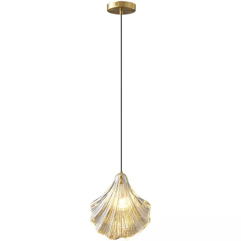 Chandelier, modern light luxury glass bedroom bedside lamp, minimalist crystal shell lamp bar lamp