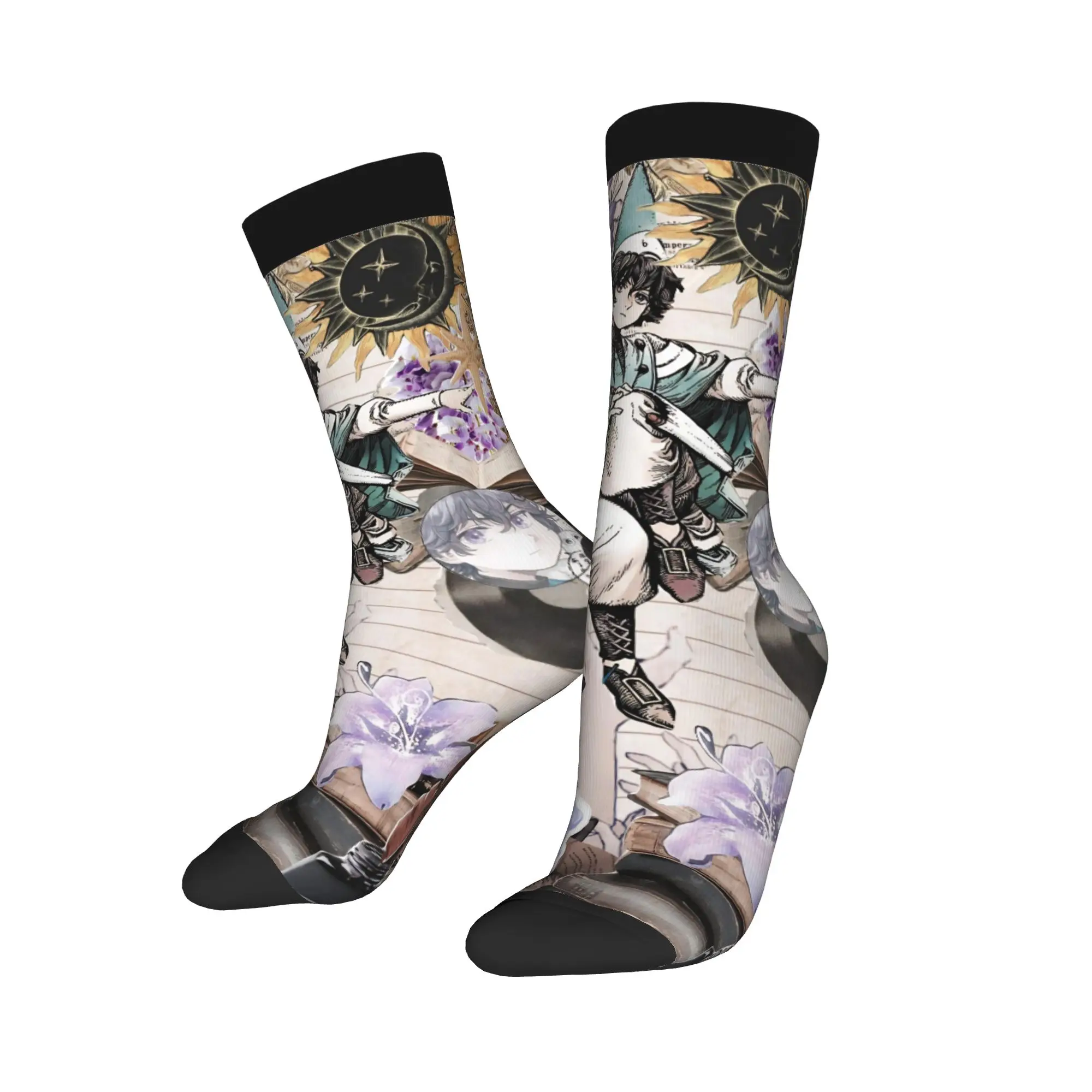 Agott Witch Hat Atelier Anime Socks Men's Women's Fashion  Socks Harajuku Spring Summer Autumn Winter Middle Tube Stockings